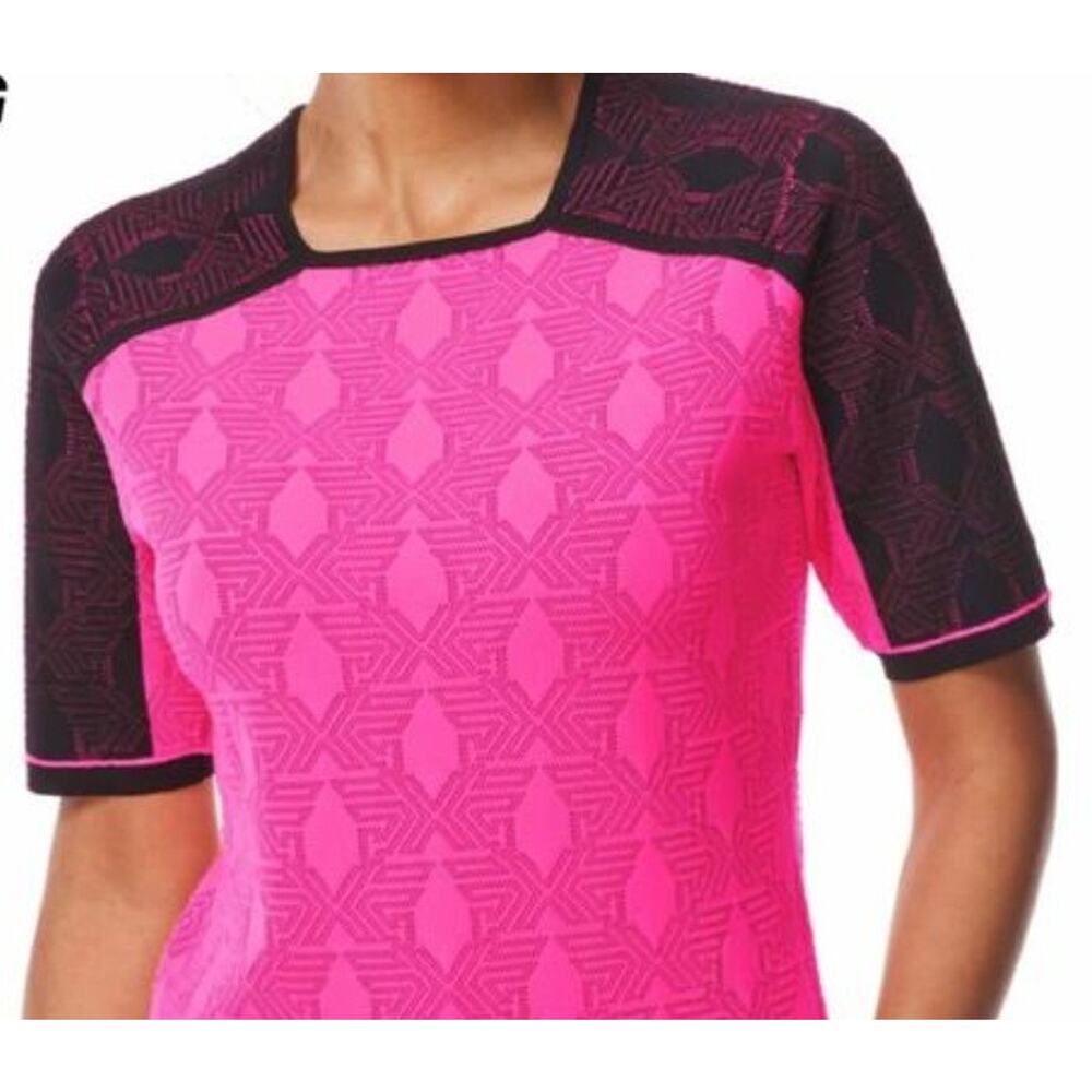 PXG Women’s Shadow Jacquard Knit Top Black Pink Golf Performance S